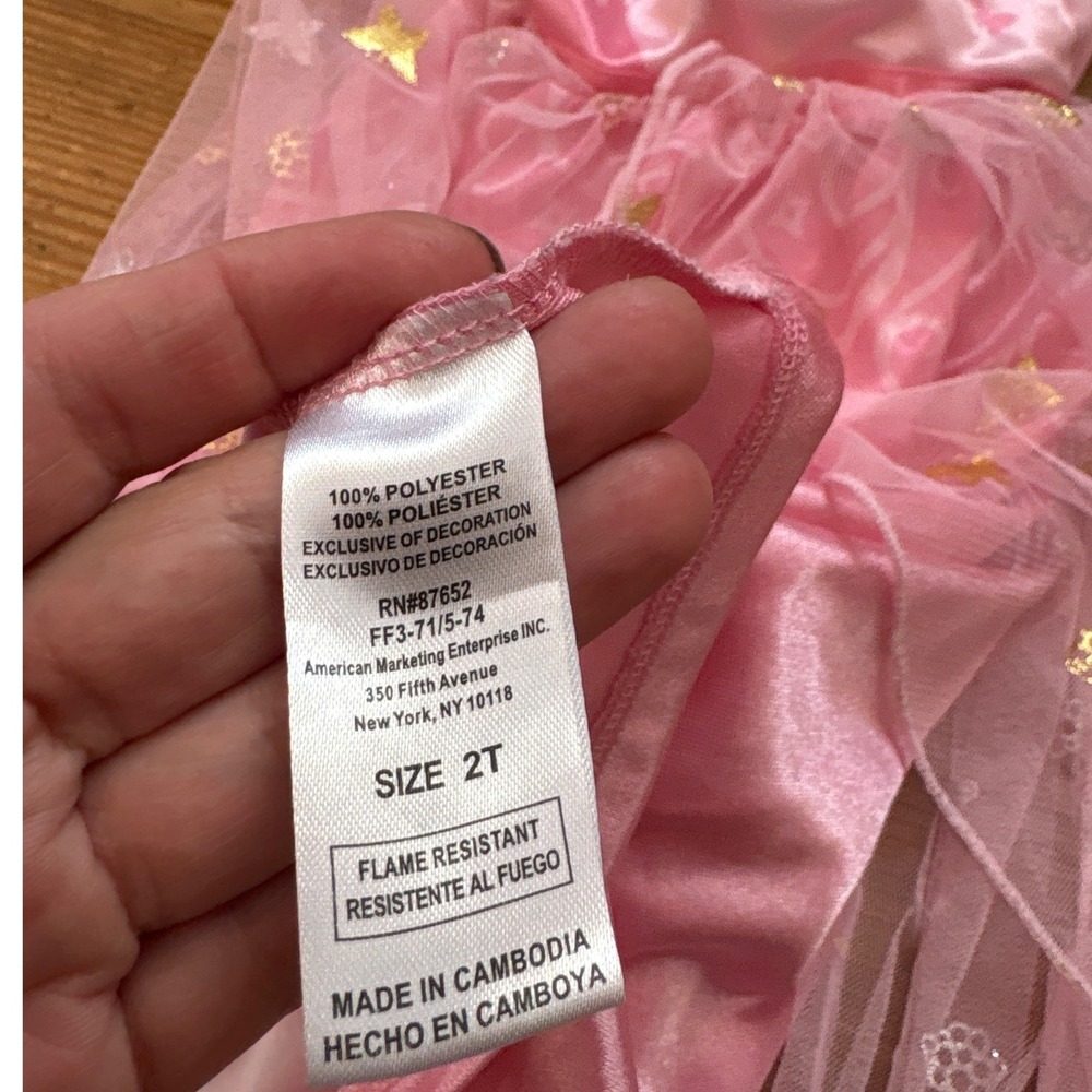 Wicked Glinda Good‎ Witch Costume Dress Toddler Pink Butterfly SIZE 2T - Picture 6 of 6
